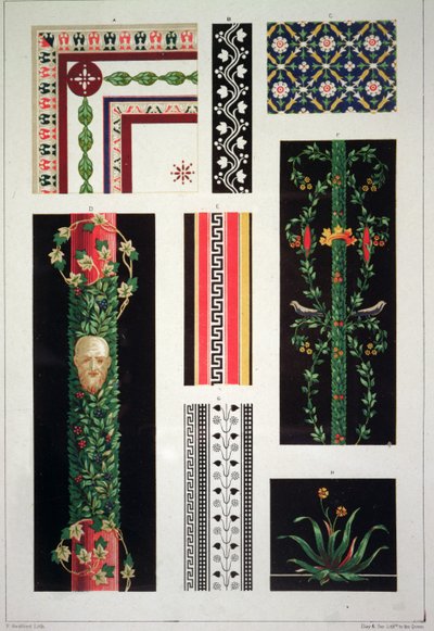 Ornamento pompeyano, de los ejemplos de ornamento de Cundall de Francis Bedford